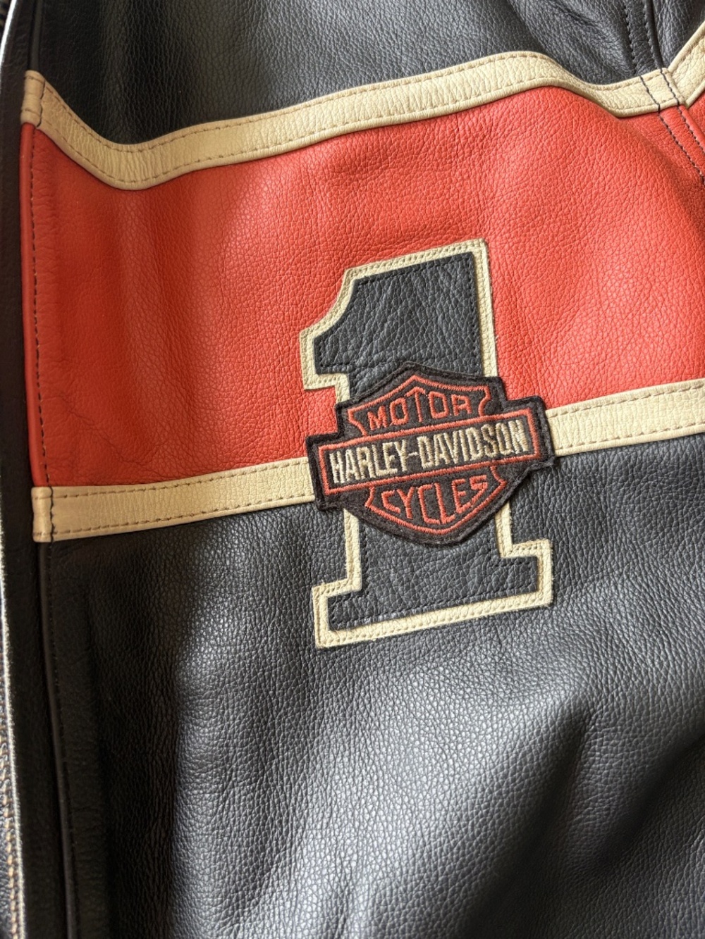 Harley Davidson Victory Lane Leather Jacket XL | #1 Logo Cafe Racer Motorcycle - Picture 3 of 14